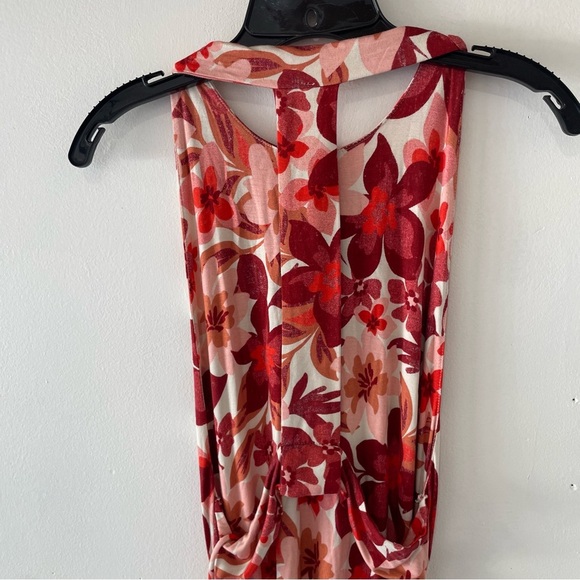 Free People Mimi Pink Red Floral Ruched Beachy Flowy Maxi Dress 37625 - Picture 4 of 14